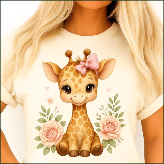 Baby Giraffe Png, Cute Baby Giraffe PNG, Sublimation Design, Kids Sublimation, T-Shirt Design, Retro Png, You Bet Giraffe I'm Cute, DTF Png