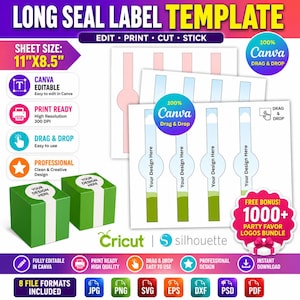 Seal Label Template Canva Editable, Box Seal Label, Box Seal Sticker, Label Sticker, Packaging Sticker, Sealing Label, Seal Label Template