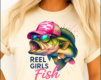 Reel Girls Fish PNG: Largemouth Bass Design (Digital Download)