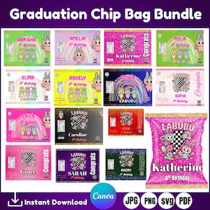 Labubu Chip Bag Template, Labubu Party Favors, Water Bottle Template, Labubu Monster Rainbow Birthday, Labubu Chip Bag, Party Favors