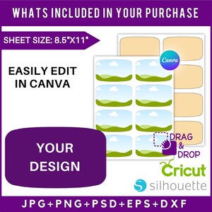 Iron Patch Template, Rectangle Iron Patch Template, Iron on Patch Sublimation Template, Hat Patch Template, Editable Canva Drag and drop image 5