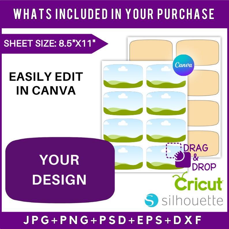 Iron Patch Template, Rectangle Iron Patch Template, Iron on Patch Sublimation Template, Hat Patch Template, Editable Canva Drag and drop image 5
