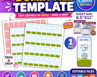Domino Tile Template Svg, Domino Tile Sublimation Template, Rectangle Template, Canva Frame SVG, Canva Drag and Drop, Instant Download