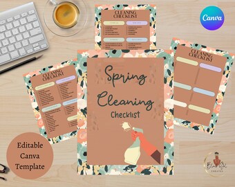 Editable cleaning checklist, Spring Cleaning Chart, Editable Cleaning Template, Cleaning Printable, House chore List, Cleaning Schedule