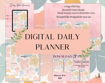 Digital Daily Planner, 2023 Digital Planner, Digital Teacher Planner, Undated Digital Planner, Digital weekly Planner Goodnotes