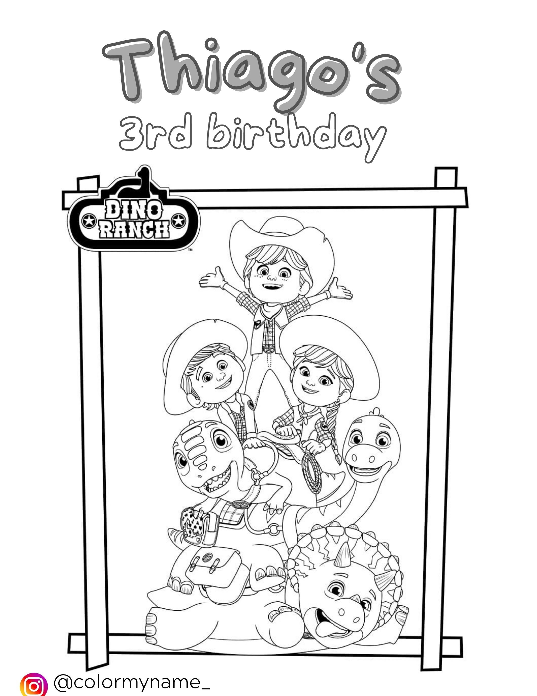 Dino Ranch Coloring Page Party Favor - Etsy