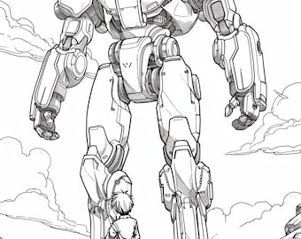Gear Up! 200+ Printable Mecha Coloring Pages - Digital Download