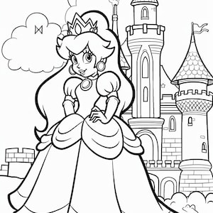 Princess Peach Coloring Adventure - 300+ Pages Printable Digital Download