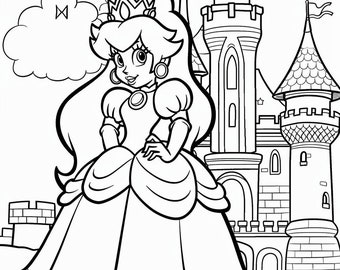 Princess Peach Coloring Adventure - 300+ pagina&#39;s afdrukbare digitale download
