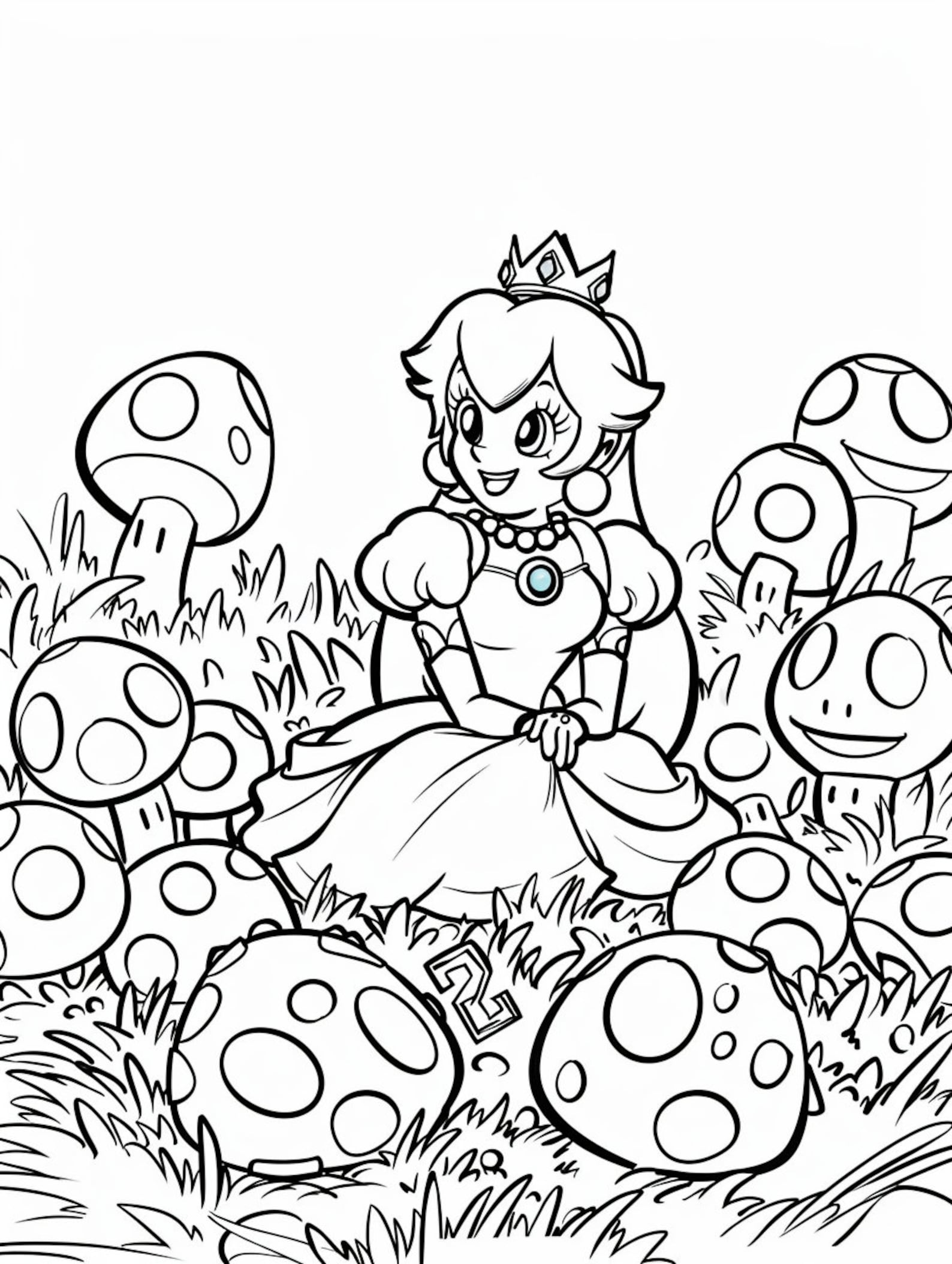 Princess Peach Coloring Adventure - 300+ Pages Printable Digital ...