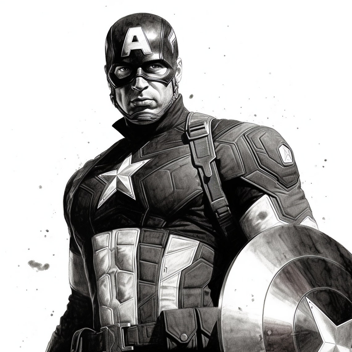 Printable Captain America Artworks Digital Download for Marvel Fans - Etsy
