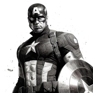 Printable Captain America Artworks Digital Download for Marvel Fans - Etsy
