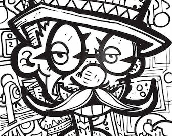 Unleash Your Urban Creativity! Over 200 Street Artist Style Coloring Pages for Adults - Printable, Digital Download