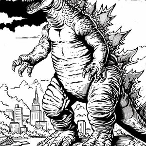 Color the Legendary Kaiju! Over 200 Godzilla Coloring Pages - Printable, Digital Download