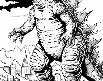 Color the Legendary Kaiju! Over 200 Godzilla Coloring Pages - Printable, Digital Download