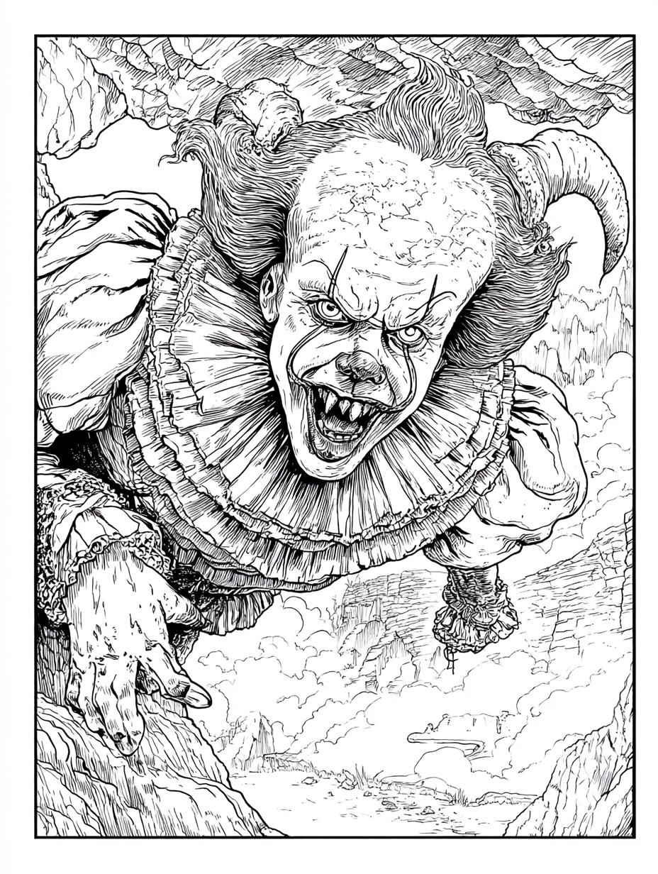 Horror Drawing.pdf 50 Horror Coloring Pages PDF | Adult Spooky Art | Halloween Digital ...