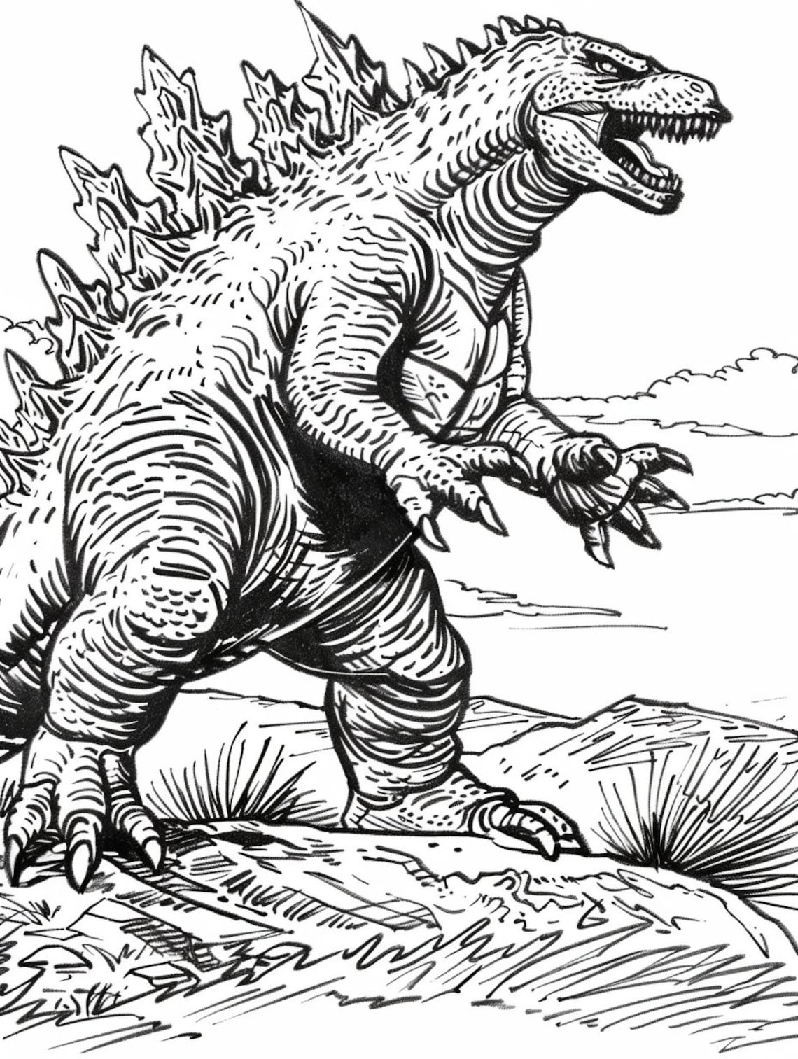 Color the Legendary Kaiju Over 200 Godzilla Coloring Pages Printable