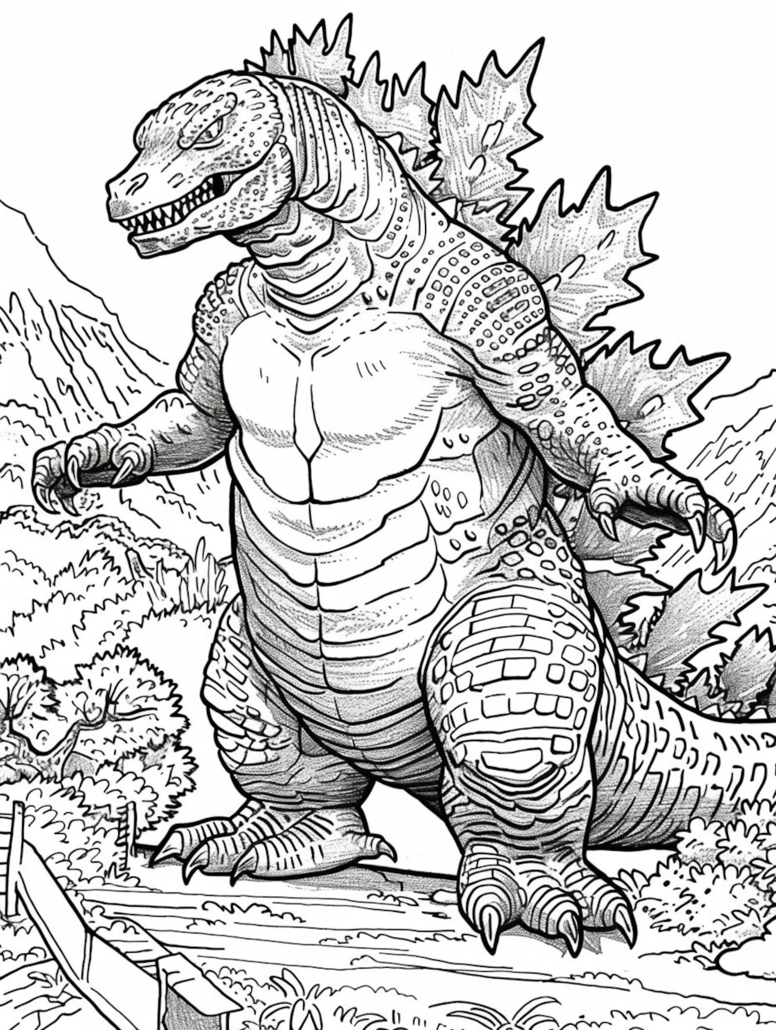 Color the Legendary Kaiju! Over 200 Godzilla Coloring Pages - Printable
