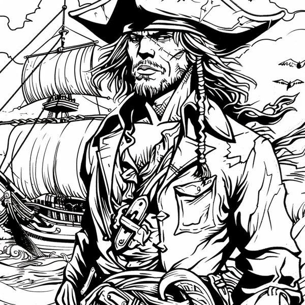 Ahoy, Mateys! Over 200 Printable Pirate Coloring Pages for Swashbuckling Fun - Digital Download
