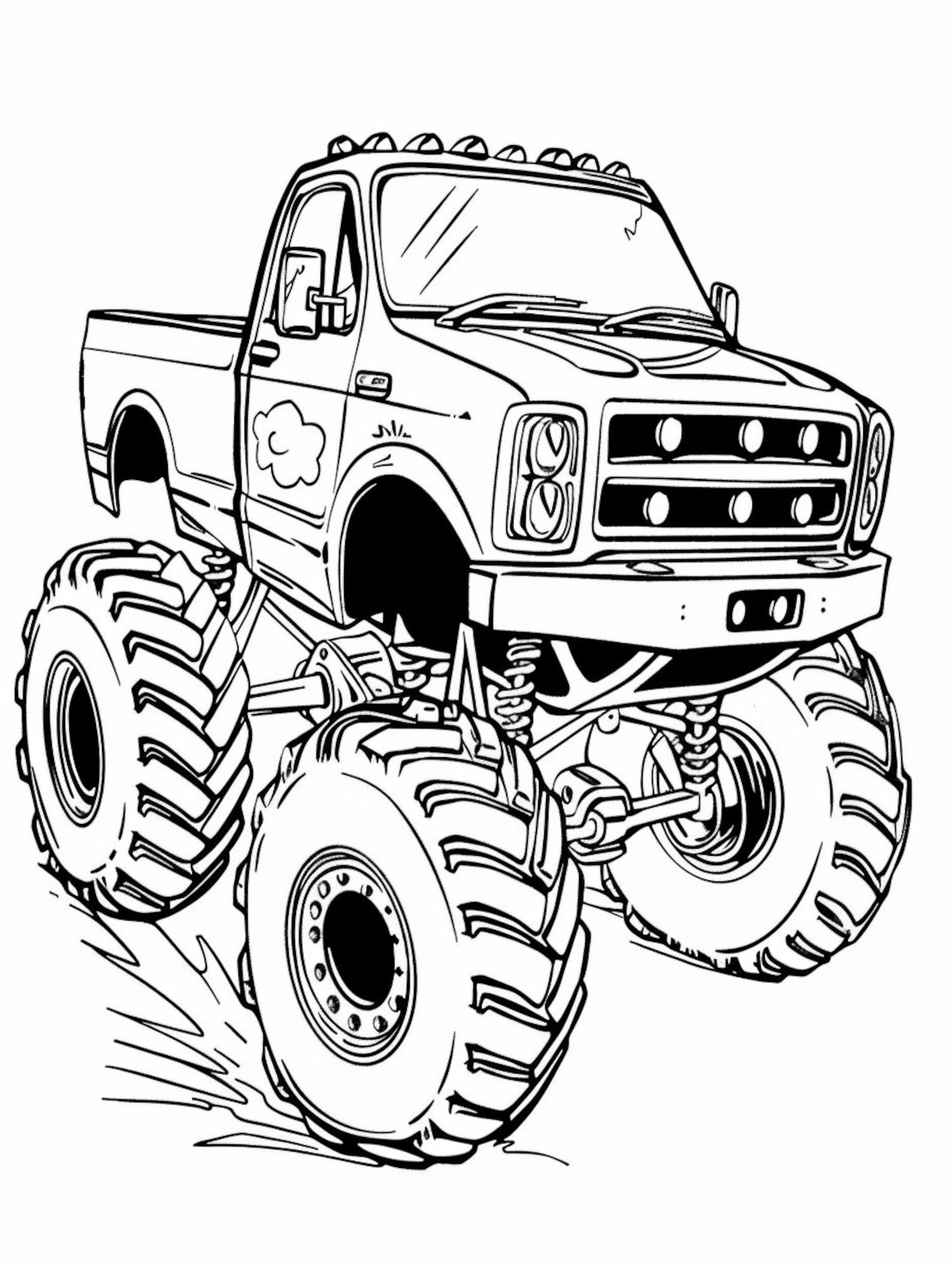 simple monster truck coloring pages