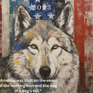Patriotische Hündchen: Ein 2023-Kalender zur Feier von Amerikas besten Rassen zum digitalen Download als PDF- und PNG-Dateien