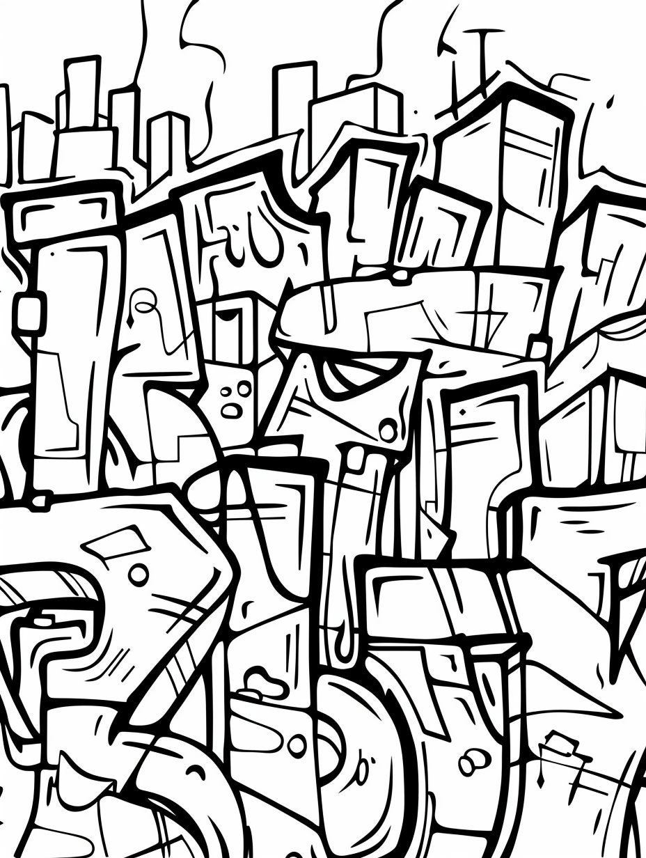 Over 200 Graffiti Coloring Pages - Printable, Digital