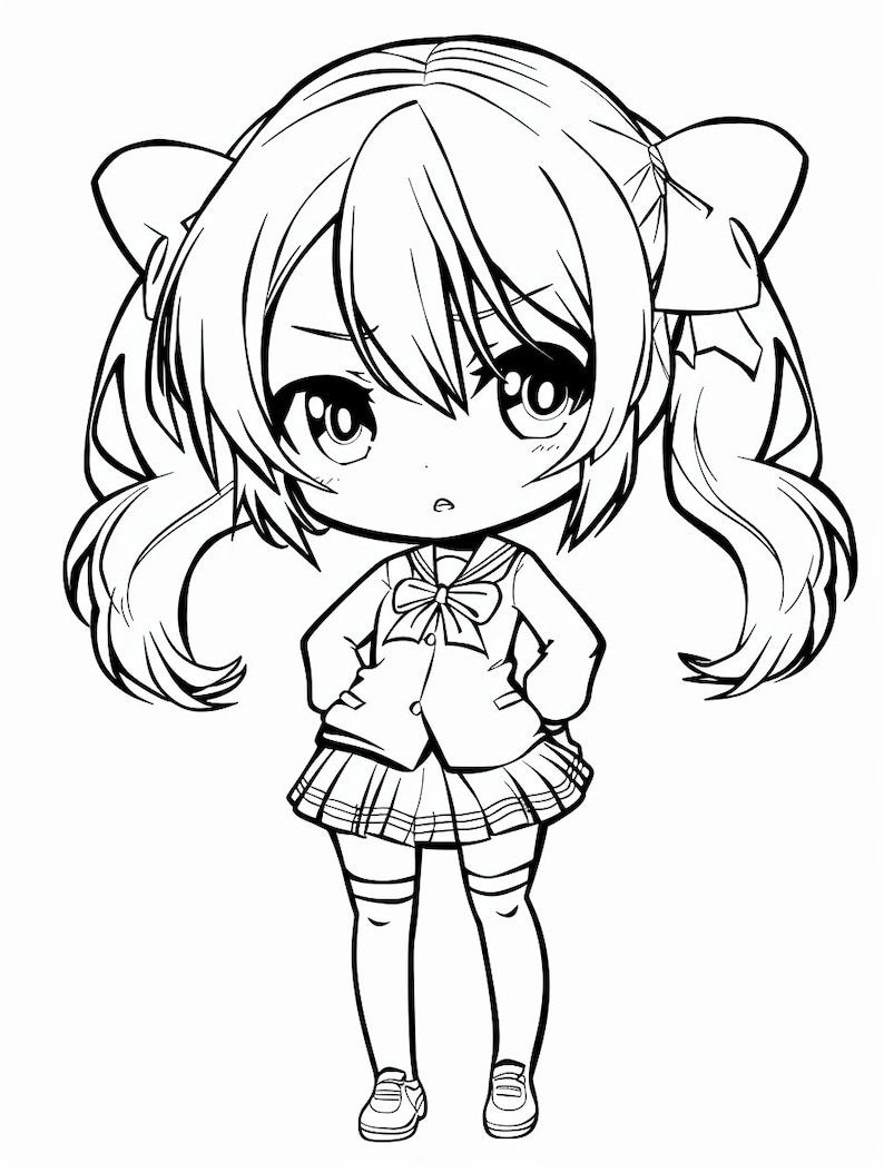 250 Adorable Anime Coloring Pages - Printable, Digital Download - Etsy