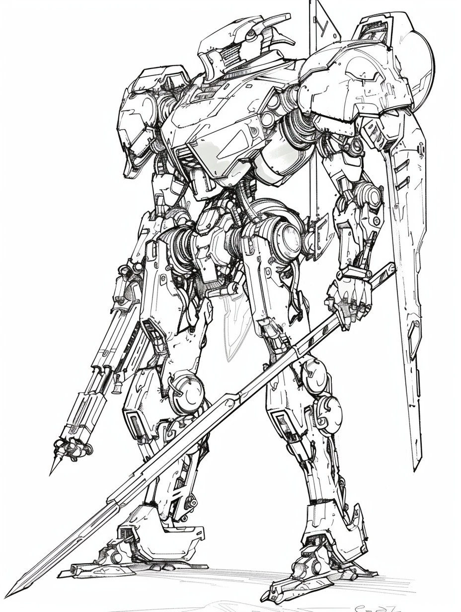 Mech Colouring Gear Up! 200+ Printable Mecha Coloring Pages - Digital Download - Etsy