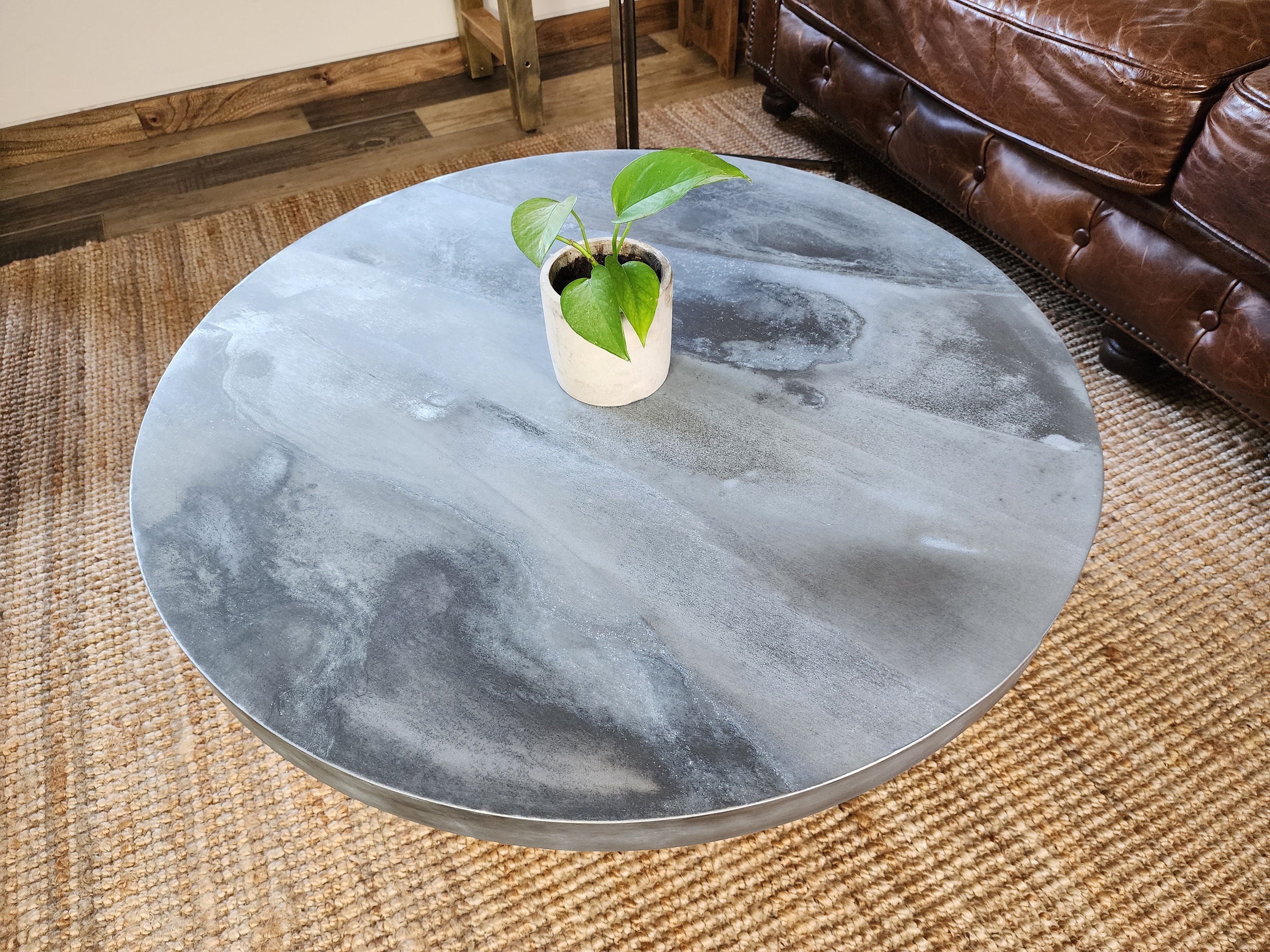 Round Table/zinc Table/metal Table/dining Table/bistro Table/coffee ...