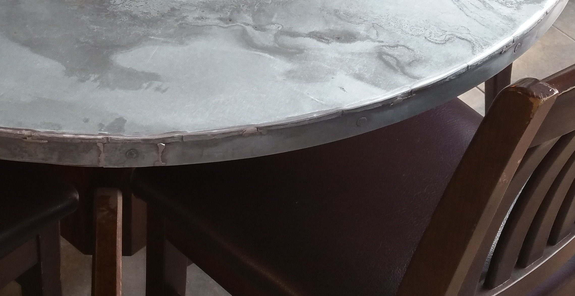 Round Table/zinc Table/metal Table/dining Table/bistro Table/coffee