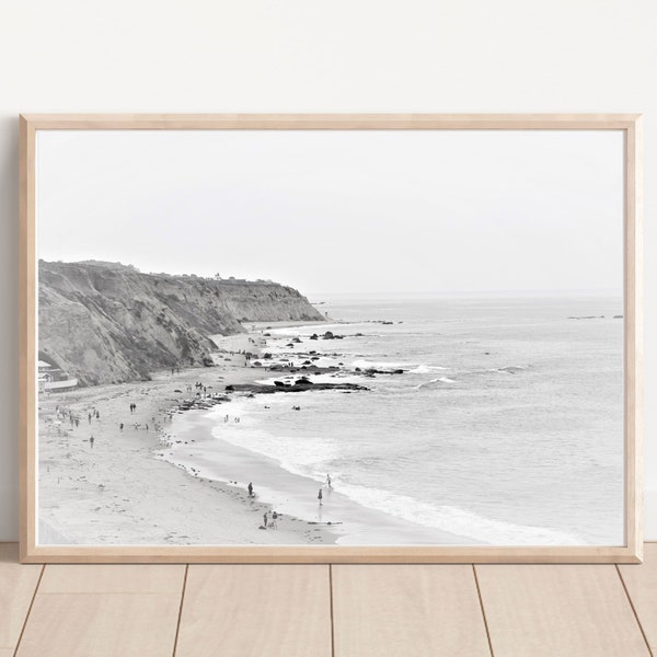 Black and White Seascape Photography Digital Print Black White Beach Printable Art Instant Download Coastal Landscape Wall Art Home Decor