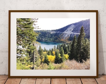 Lake Tahoe Photography Digital Print Lake Tahoe Landscape Printable Art Pine Trees Mountain Lake Print Instant Download Nature Home Decor