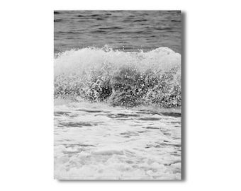 Black and White Ocean Waves Photography Digital Download Waves Seascape Wall Art Black White Coastal Beach Printable Art Tropical Landscape