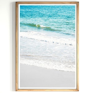 Ondas Seascape Fotografia Arte Digital Download Instantâneo Ondas do Oceano Impressão Download Digital Areia Branca Praia Arte para Impressão Decoração de Parede Costeira