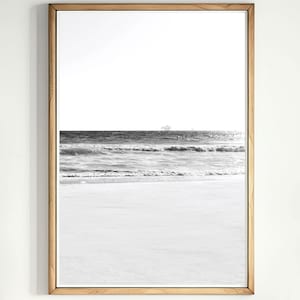 Black And White Beach Print Digital Download Black White Ocean Waves Printable Art Instant Download Ocean Photography Coastal Wall Art Decor