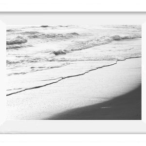 Black And White Beach Print Waves Seascape Photography Digital Download Black White Ocean Waves Printable Art Coastal Landscape Wall art