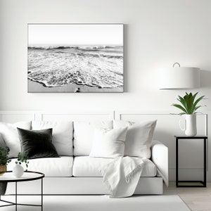 Black and White Beach Print Black White Ocean Waves Photography Digital Download Seascape Printable Art Instant Download Coastal Wall Art image 9