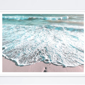 Beach Print Ocean Waves Seascape Photography Digital Download Sandy Beach Printable Art Instant Download Coastal Wall Art Home decor Poster