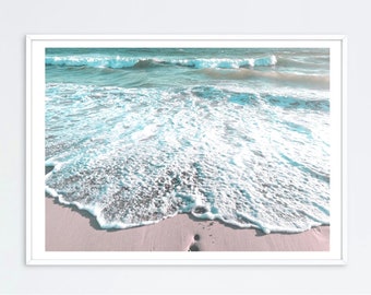 Beach Print Ocean Waves Seascape Photography Digital Download Sandy Beach Printable Art Instant Download Coastal Wall Art Home decor Poster