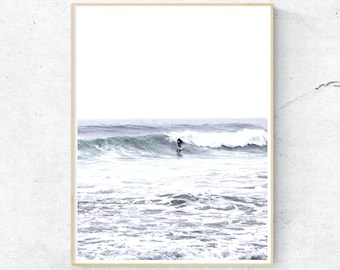 Surfen fotografie digitale kunst Surf Print Instant Download zeegezicht Wall Decor afdrukbare kunst oceaangolven digitale download kustmuur kunst
