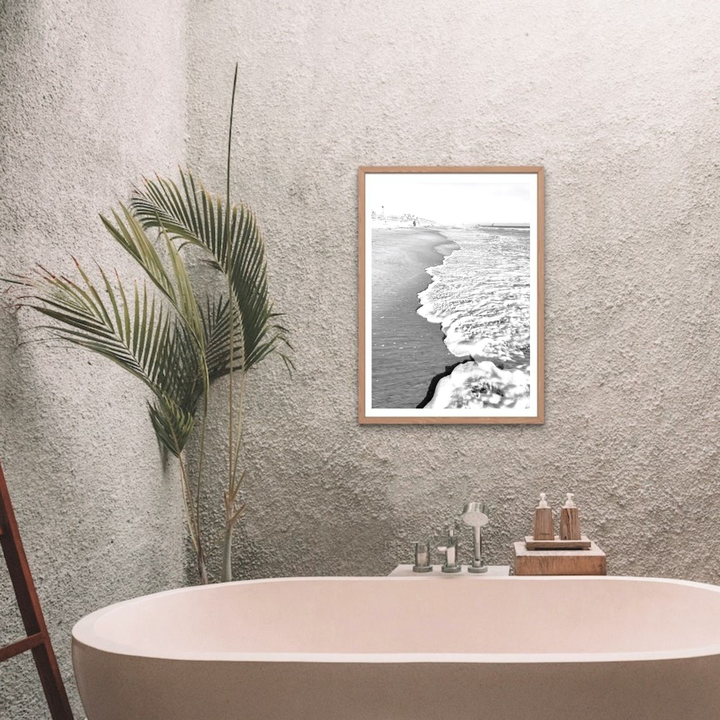 Black and White Beach Print Black White Coastal Printable Art Digital ...