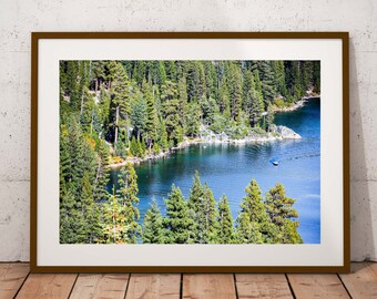 Lake Tahoe Print Lake Tahoe Landscape Photography Digital Download Wall Art Pine Tree Art Instant Download Nature Blue Lake Printable Art