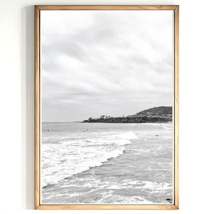 Black and White Waves Seascape Photography Digital Download California Coastal Wall Art Instant Download Black White Beach Print Home Decor