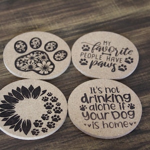 Coaster cork coasters dog lover alcohol sayings