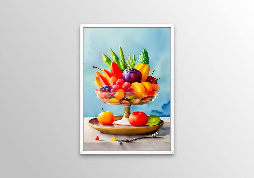 Printable Fruit Wall Art, Kitchen Dining Room Wall Decor, Kitchen and