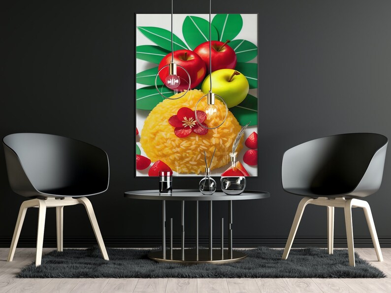 Colorful Printable Fruit Wall Art, Downloadable Dining Room and Kitchen