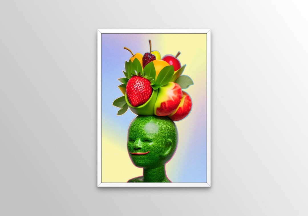 Colorful Printable Fruit Wall Art, Kitchen Dining Room Wall Hangings