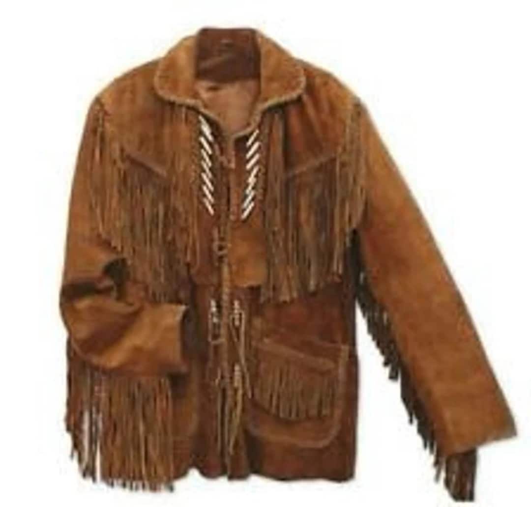 Mens Leather Buckskin Mountain Man Reenactment Suede Original Leather