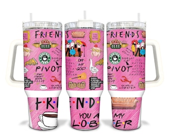 Vaso Quencher sublimado rosa de 40 oz de Friends