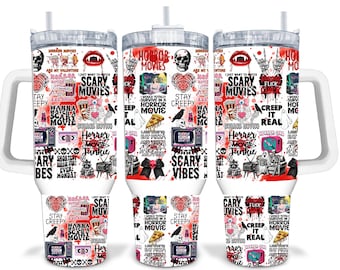 Horror Scary Movies 40oz Sublimation Quencher Tumbler